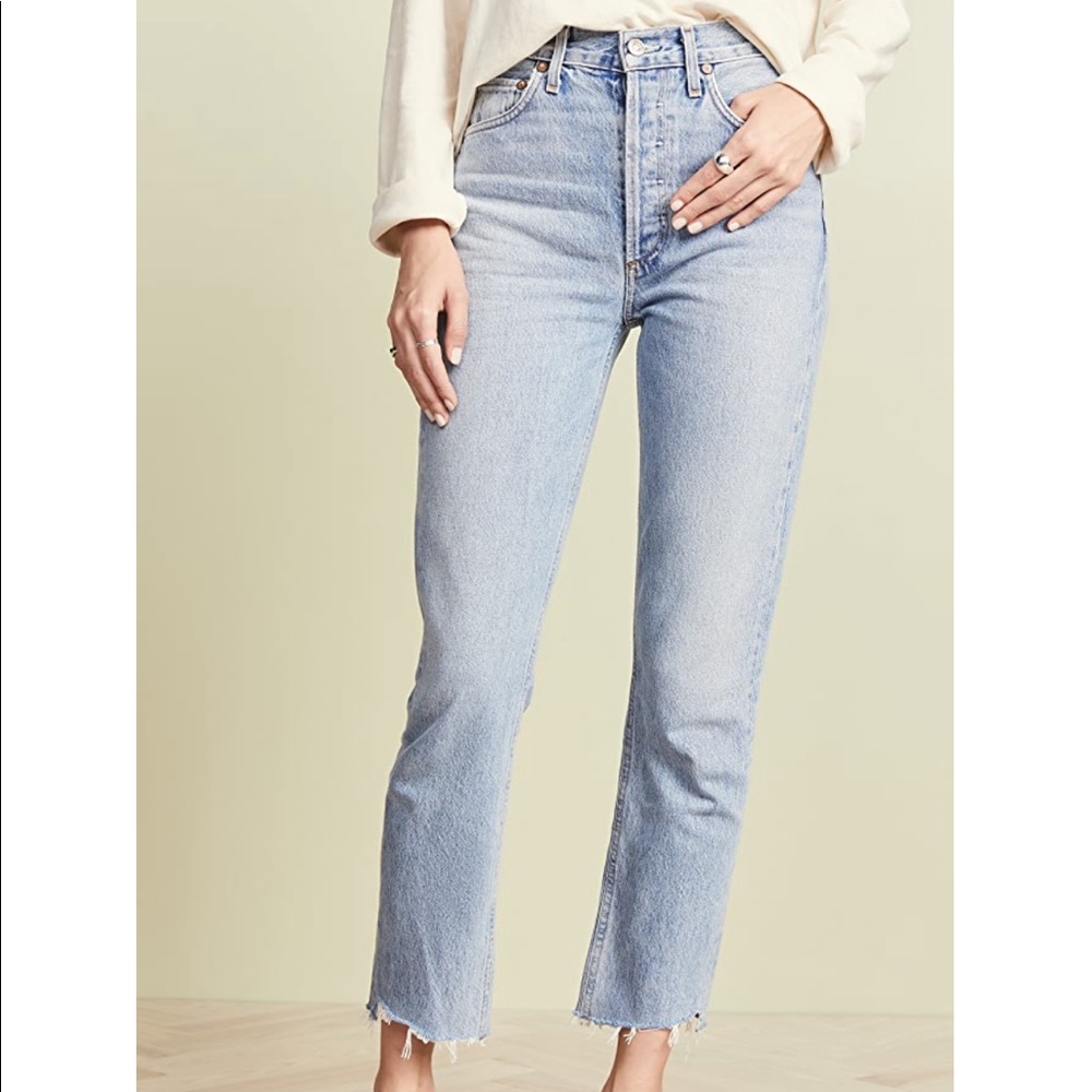 AGOLDE Riley High Rise Straight Crop Jeans